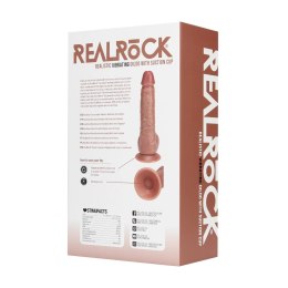 Wibrujący Regularny Prosty Penis z Jądrami - 9 / 23 cm - Tan RealRock by Shots