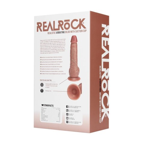 Wibrujący Regularny Prosty Penis z Jądrami - 9 / 23 cm - Tan RealRock by Shots Wibrujący Regularny Prosty Penis z Jądrami - 9 / 23 cm - Tan RealRock by Shots