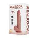 Wibrujący Regularny Prosty Penis z Jądrami - 9 / 23 cm - Tan RealRock by Shots