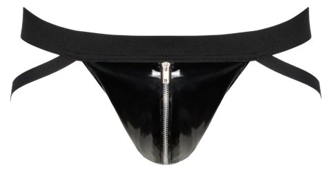 Black Level - Czarne Winylowe Slipy Z Elastycznym Pasem I Odkrytym Tyłem 2XL Black Level Black Level - Czarne Winylowe Slipy Z Elastycznym Pasem I Odkrytym Tyłem 2XL Black Level