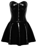 Black Level - Mini Sukienka Z Błyszczącego Czarnego Winylu XL Black Level