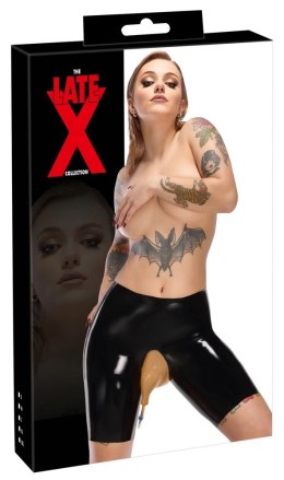 LATE X - Czarne Lateksowe Spodenki Kolarskie Z Wkładka Na Mocz 2XL Late X