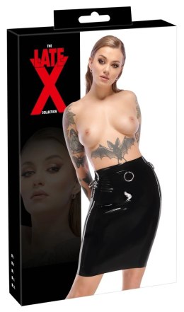 LATE X - Lateksowa Obcisła Spódnica Do Kolan Czarna XL Late X