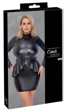 Cottelli BONDAGE - Czarna Matowa Sukienka Z Mankietami Na Łańcuszku 2XL Cottelli BONDAGE