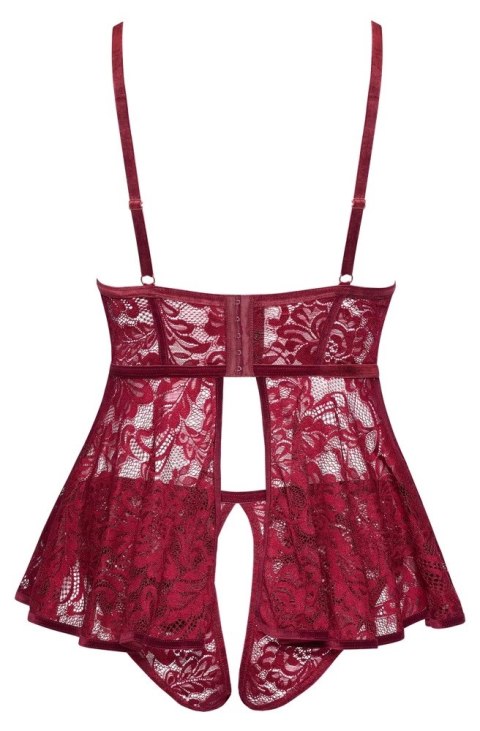 Cottelli CURVES - Seksowna Koronkowa Babydoll + Majteczki Bez Krocza Czerwone 3XL Cottelli CURVES Cottelli CURVES - Seksowna Koronkowa Babydoll + Majteczki Bez Krocza Czerwone 3XL Cottelli CURVES