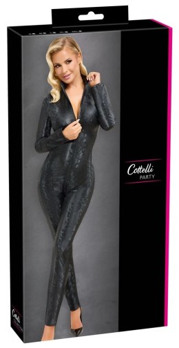 Cottelli PARTY - Obcisły Długi Kombinezon Ciemna Skóra Węża 2XL Cottelli PARTY