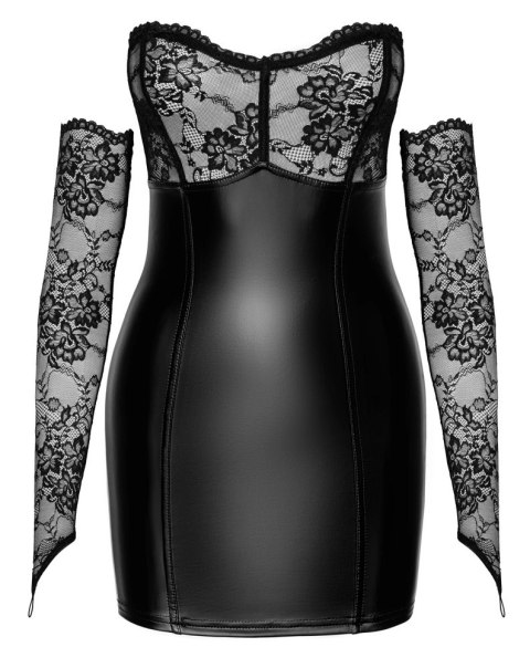 Noir - Czarna Mini Sukienka Bez Ramiączek Z Koronkowymi Rękawiczkami Orgia M Noir Noir - Czarna Mini Sukienka Bez Ramiączek Z Koronkowymi Rękawiczkami Orgia M Noir