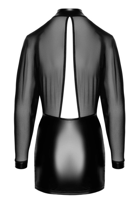 Noir - Czarna Mini Sukienka Z Prześwitującą Górą Orgia L Noir Noir - Czarna Mini Sukienka Z Prześwitującą Górą Orgia L Noir