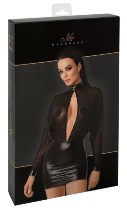 Noir - Czarna Mini Sukienka Z Prześwitującą Górą Orgia S Noir