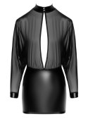 Noir - Czarna Mini Sukienka Z Prześwitującą Górą Orgia S Noir