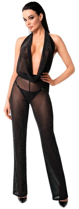 Noir - Elegancki Czarny Kombinezon Z Prostą Nogawką Orgia L Noir