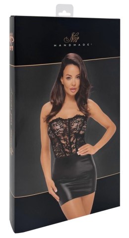Noir - Seksowna Mini Sukienka Libido Z Delikatną Koronką Czarna XL Noir