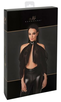 Noir - Seksowny Zwiewny Top Orgia Czarny Z Tiulu M Noir