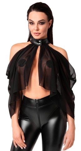 Noir - Seksowny Zwiewny Top Orgia Czarny Z Tiulu S Noir