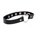 XR Brands - Czarny Choker w kształcie serca chromowanego XR Brands