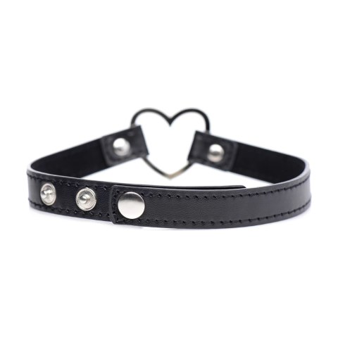 XR Brands - Czarny Choker w kształcie serca chromowanego XR Brands XR Brands - Czarny Choker w kształcie serca chromowanego XR Brands