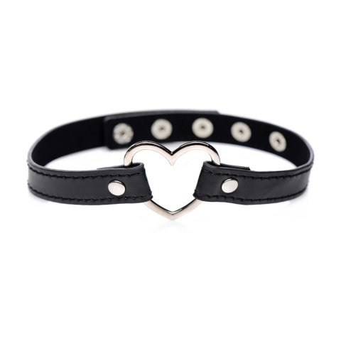 XR Brands - Czarny Choker w kształcie serca chromowanego XR Brands XR Brands - Czarny Choker w kształcie serca chromowanego XR Brands