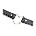 XR Brands - Czarny Choker w kształcie serca chromowanego XR Brands