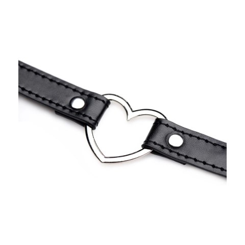 XR Brands - Czarny Choker w kształcie serca chromowanego XR Brands XR Brands - Czarny Choker w kształcie serca chromowanego XR Brands