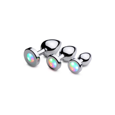 XR Brands - Korek analny z tęczowym LED - średni XR Brands XR Brands - Korek analny z tęczowym LED - średni XR Brands