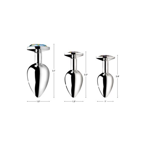 XR Brands - Korek analny z tęczowym diamentem - duży XR Brands XR Brands - Korek analny z tęczowym diamentem - duży XR Brands