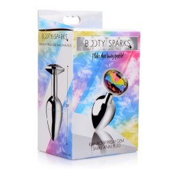 XR Brands - Korek analny z tęczowym diamentem - mały XR Brands