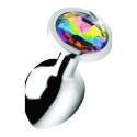 XR Brands - Korek analny z tęczowym diamentem - średni XR Brands