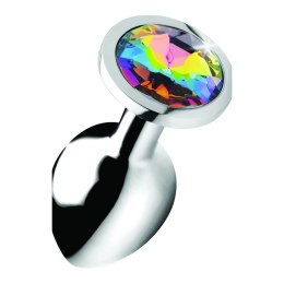 XR Brands - Korek analny z tęczowym diamentem - średni XR Brands