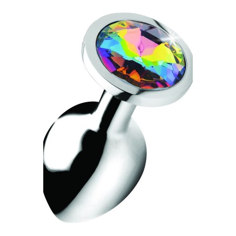 XR Brands - Korek analny z tęczowym diamentem - średni XR Brands XR Brands - Korek analny z tęczowym diamentem - średni XR Brands
