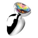 XR Brands - Korek analny z tęczowym diamentem w kształcie serca - duży XR Brands