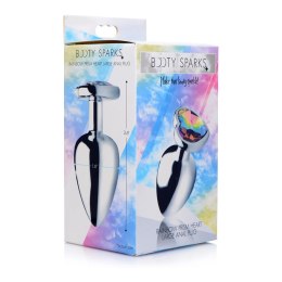 XR Brands - Korek analny z tęczowym diamentem w kształcie serca - duży XR Brands