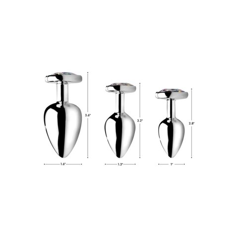 XR Brands - Korek analny z tęczowym diamentem w kształcie serca - duży XR Brands XR Brands - Korek analny z tęczowym diamentem w kształcie serca - duży XR Brands