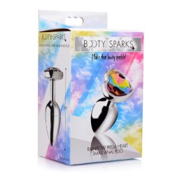XR Brands - Korek analny z tęczowym diamentem w kształcie serca - mały XR Brands