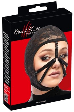 Bad Kitty - Czarna Maska Na Głowę Z Delikatnej Koronki Bad Kitty
