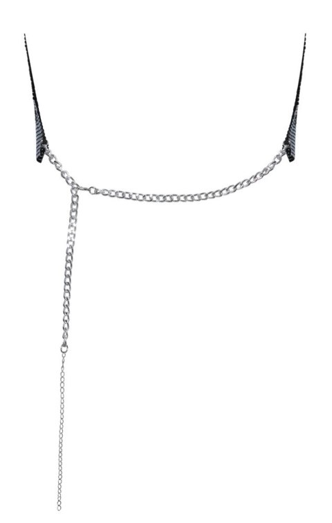 Cottelli ACCESSOIRES - Czarny Top Bez Pleców Z Cekinów Na Srebrnym Łańcuszku Cottelli ACCESSOIRES Cottelli ACCESSOIRES - Czarny Top Bez Pleców Z Cekinów Na Srebrnym Łańcuszku Cottelli ACCESSOIRES
