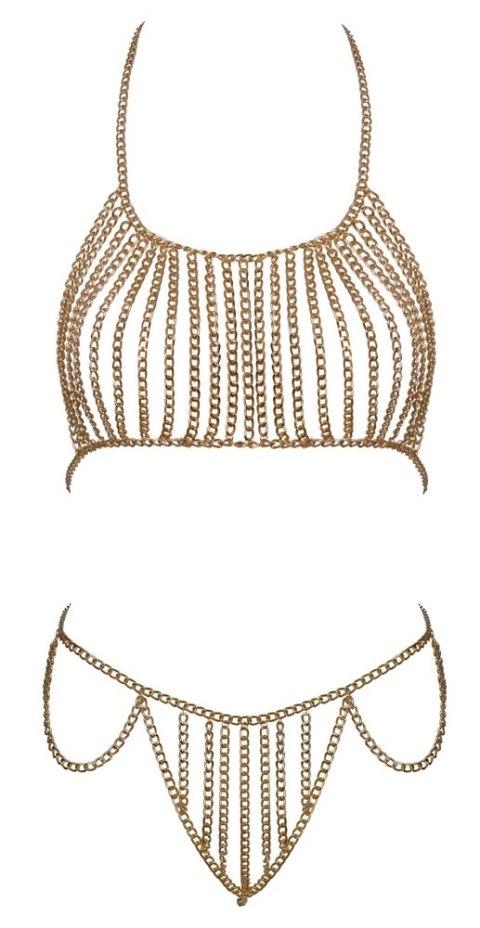Cottelli ACCESSOIRES - Seksowne Łańcuszkowe Bikini W Kolorze Złotym Cottelli ACCESSOIRES Cottelli ACCESSOIRES - Seksowne Łańcuszkowe Bikini W Kolorze Złotym Cottelli ACCESSOIRES