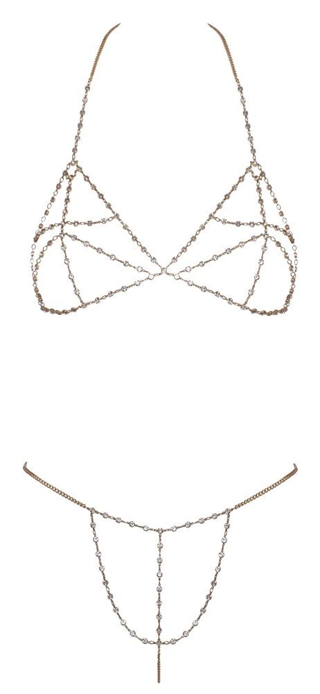 Cottelli ACCESSOIRES - Seksowne Łańcuszkowe Bikini Z Dżetami Złote Cottelli ACCESSOIRES Cottelli ACCESSOIRES - Seksowne Łańcuszkowe Bikini Z Dżetami Złote Cottelli ACCESSOIRES