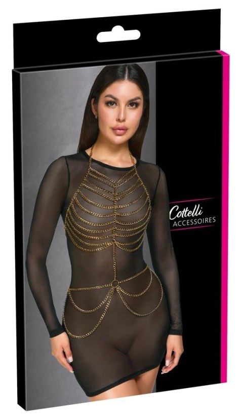 Cottelli ACCESSOIRES - Złoty Łańcuszek Na Ciało Z 3 Zapięciami Cottelli ACCESSOIRES