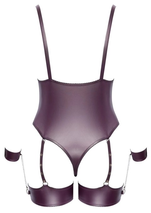 Cottelli BONDAGE - Matowe Body Z Kajdankami I Mankietami Na Uda Fioletowe 2XL Cottelli BONDAGE Cottelli BONDAGE - Matowe Body Z Kajdankami I Mankietami Na Uda Fioletowe 2XL Cottelli BONDAGE