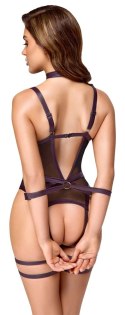 Cottelli BONDAGE - Seksowne Body Bez Krocza Z Paskami Do Pończoch S Cottelli BONDAGE