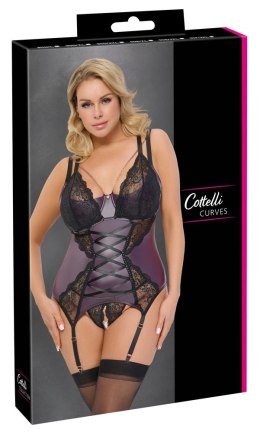 Cottelli CURVES - Seksowna Matowa Koszulka Z Szelkami + Stringi Bez Krocza 85D/L Cottelli CURVES