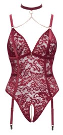Cottelli CURVES - Seksowne Czerwone Body Bez Krocza Z Delikatnej Koronki XL Cottelli CURVES