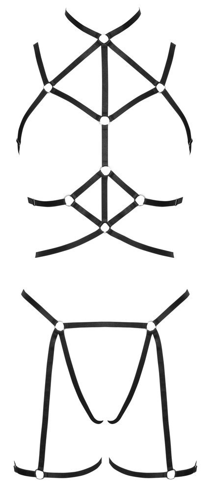 Cottelli LINGERIE - 3-Częściowy Zestaw Uprzęży Z Paseczków Czarny S-L Cottelli LINGERIE Cottelli LINGERIE - 3-Częściowy Zestaw Uprzęży Z Paseczków Czarny S-L Cottelli LINGERIE