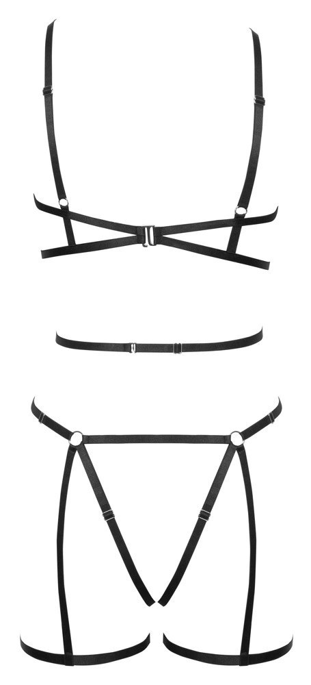 Cottelli LINGERIE - 3-Częściowy Zestaw Uprzęży Z Paseczków Czarny S-L Cottelli LINGERIE Cottelli LINGERIE - 3-Częściowy Zestaw Uprzęży Z Paseczków Czarny S-L Cottelli LINGERIE