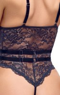 Cottelli LINGERIE - Koronkowe Body Bez Krocza Z Paskami Do Pończoch S Cottelli LINGERIE