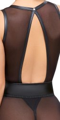 Cottelli LINGERIE - Seksowna Koszulka Z Paskami Do Pończoch + Stringi Czarne L Cottelli LINGERIE