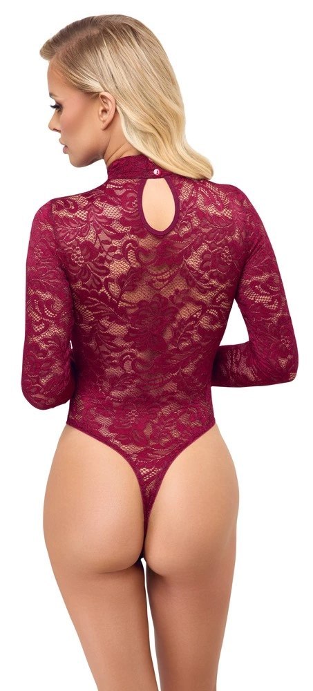 Cottelli LINGERIE - Seksowne Koronkowe Body Z Długim Rękawkiem Czerwone 2XL Cottelli LINGERIE Cottelli LINGERIE - Seksowne Koronkowe Body Z Długim Rękawkiem Czerwone 2XL Cottelli LINGERIE