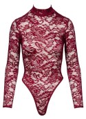Cottelli LINGERIE - Seksowne Koronkowe Body Z Długim Rękawkiem Czerwone 2XL Cottelli LINGERIE