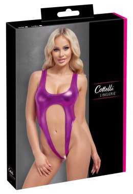 Cottelli LINGERIE - Seksowne Metalicznie Różowe Body Mocno Odkryte S/M Cottelli LINGERIE