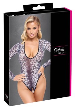 Cottelli LINGERIE - Seksowne Panterkowe Body Z Długim Rękawkiem M Cottelli LINGERIE